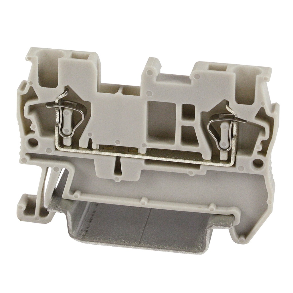 Spring Terminal Block, Screwless DIN Rail Terminal Block, 4.2mm, 2-Wire, UL 28-14 AWG, 15A, 300V, ASI421001