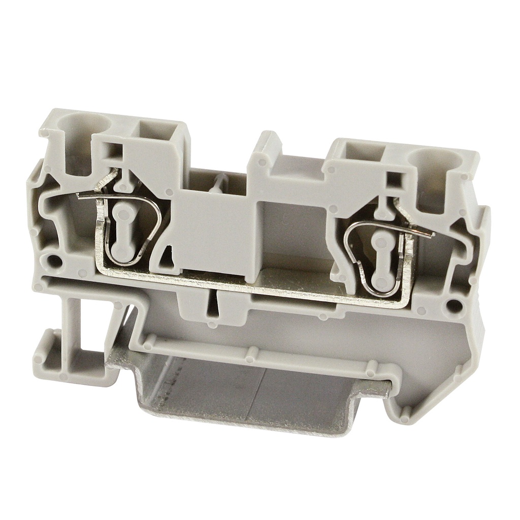 Spring Terminal Block, Screwless DIN Rail Terminal Block, 6.2mm, 2-Wire, UL 28-12 AWG, 30A, 300V, ASI421003