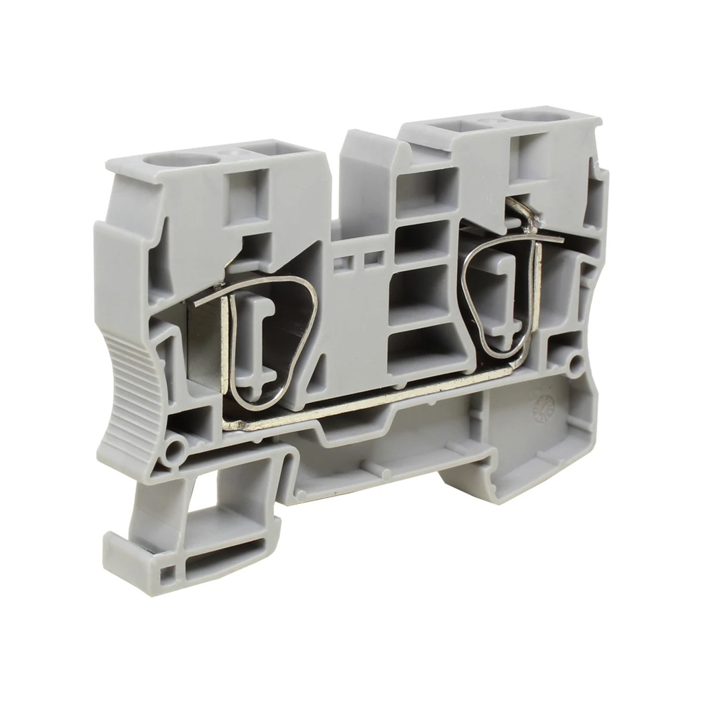 Spring Terminal Block, Screwless DIN Rail Terminal Block, 10.2mm, 2-Wire, UL 16-6 AWG, 65A, 300V