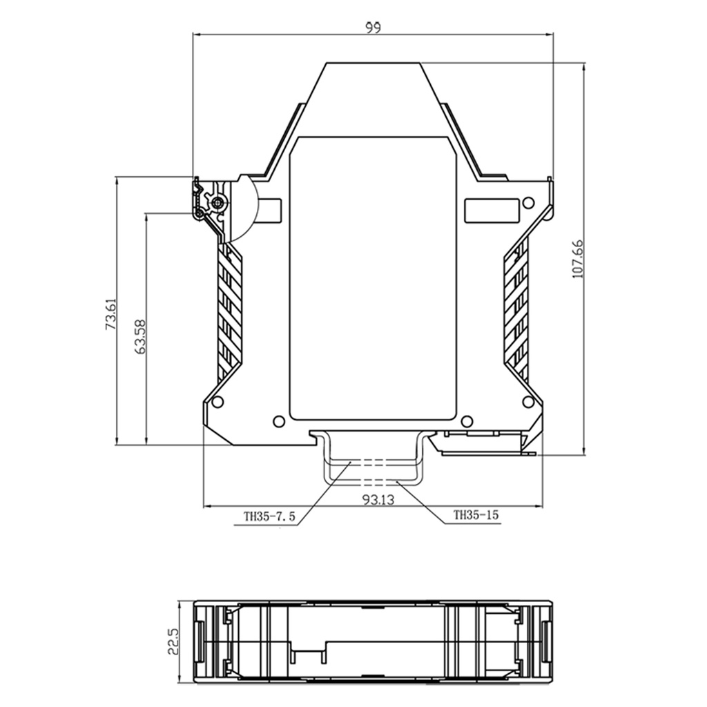 DIN Rail Electronic Component Housing, DIN Rail Enclosure for PCB, Green, 17.5mm Wide, ASI581004