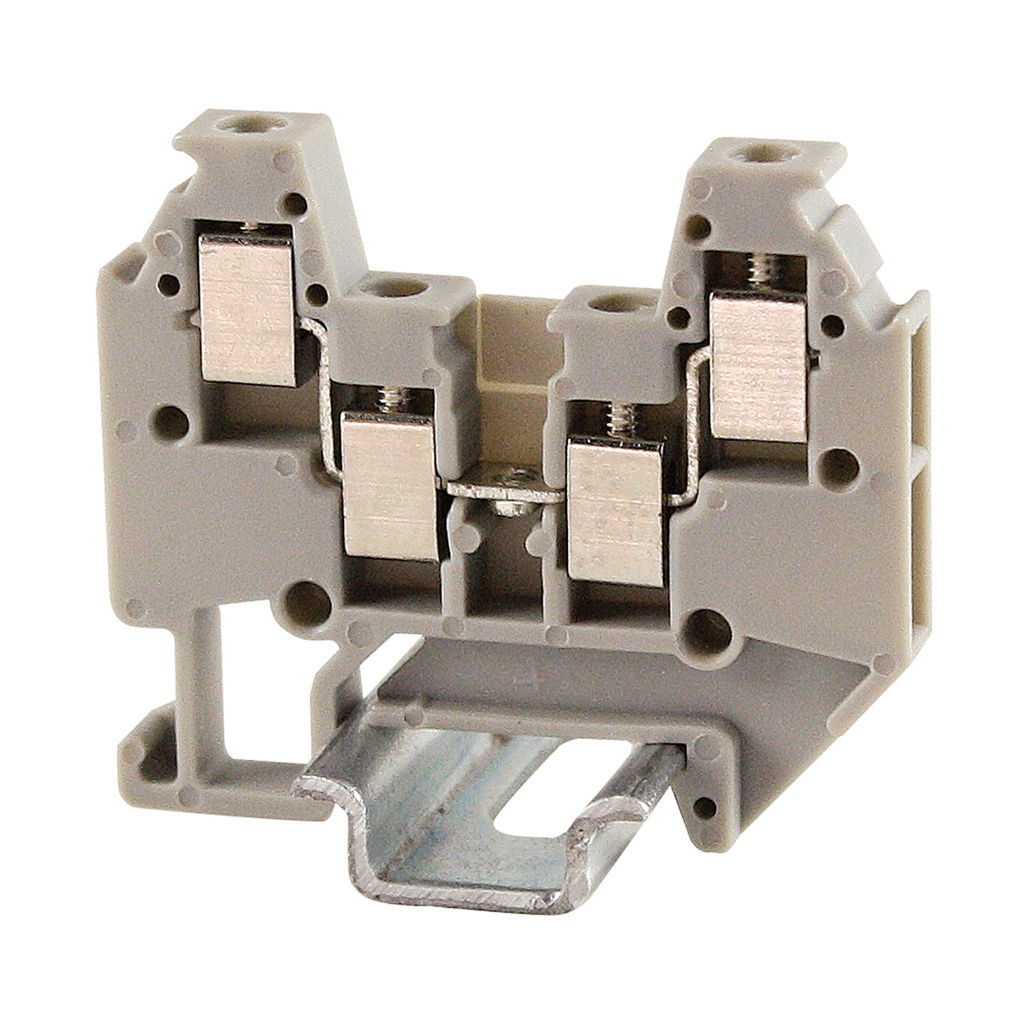 Micro-miniature 4-wire DIN Rail Mounted Ground Circuit Connection terminal block, Screw Clamp 30-14 AWG, compare to MT1.5-QUATTRO-PE