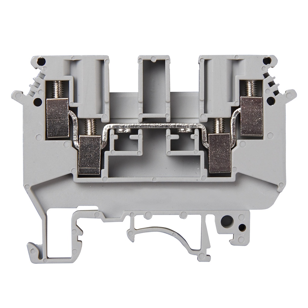 4 Wire Feed Through Terminal Block, DIN Rail Terminal Block For 4-Wires, 6mm, 30-10 AWG, ASIUDK4