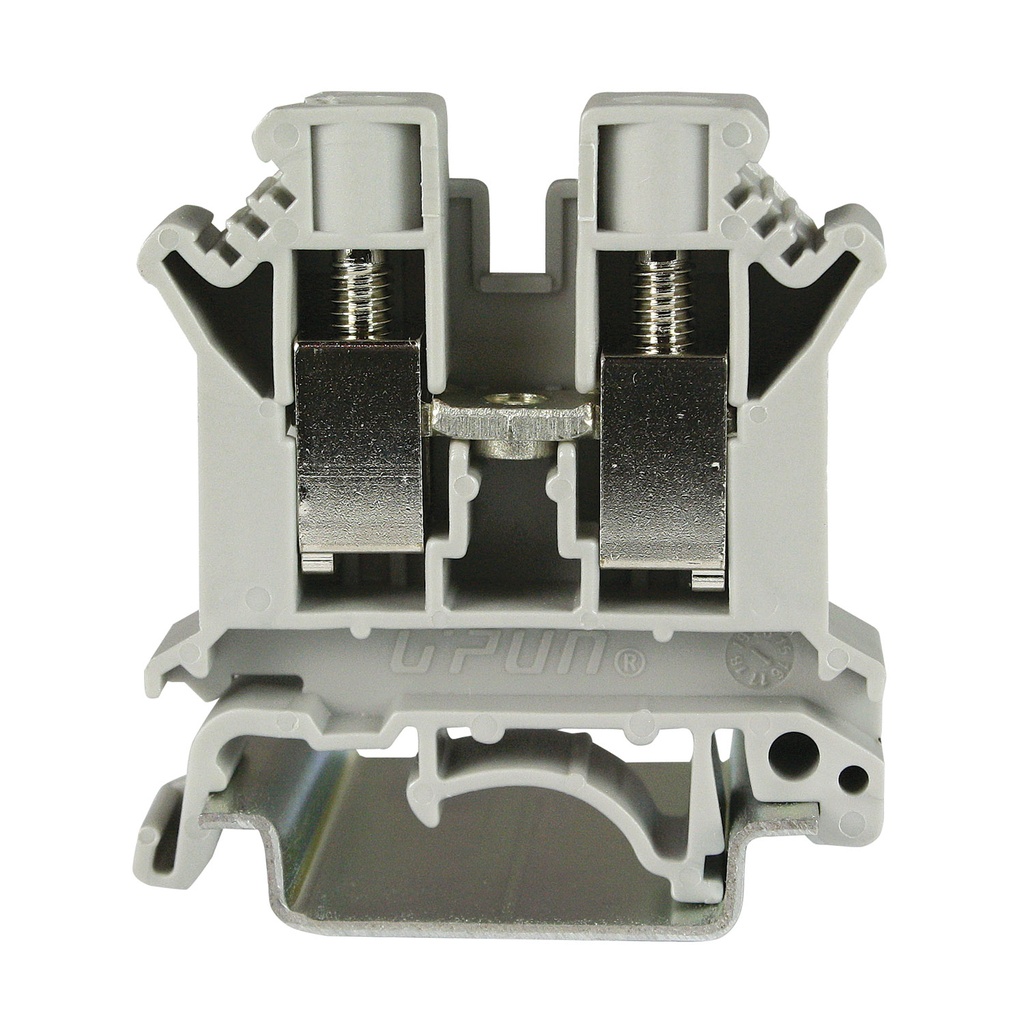 ASI UK10N Feed Through Terminal Block, DIN Rail Screw Terminal Block, 10.2mm Wide, UL Ratings 24-6 AWG, 65 Amp, 600 Volt