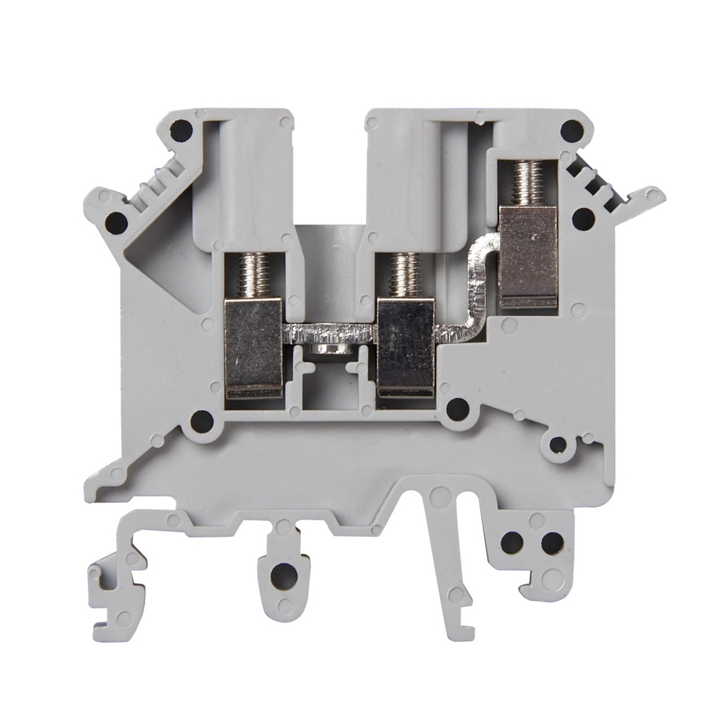 3 Wire Terminal Block, DIN Rail Feed Through Terminal Blocks, 3-Wire, 20 A, 300 V, 30-12 AWG, ASIUK3TWIN