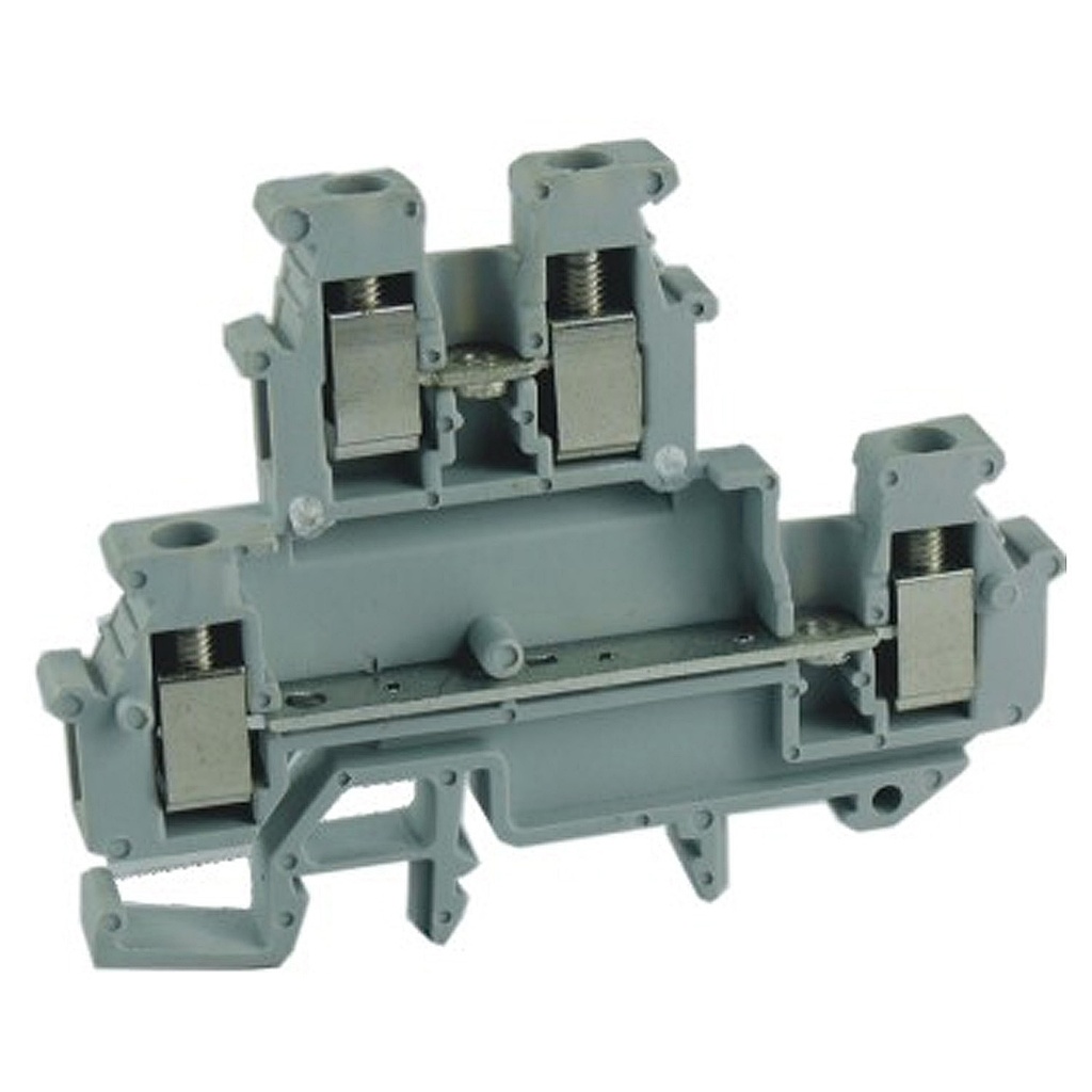 ASIUKKB5 DIN Rail Terminal Block, Double Level, Separate bridgeable levels, Screw Clamp 26-10 AWG, 30 amps, 600 volts, UL