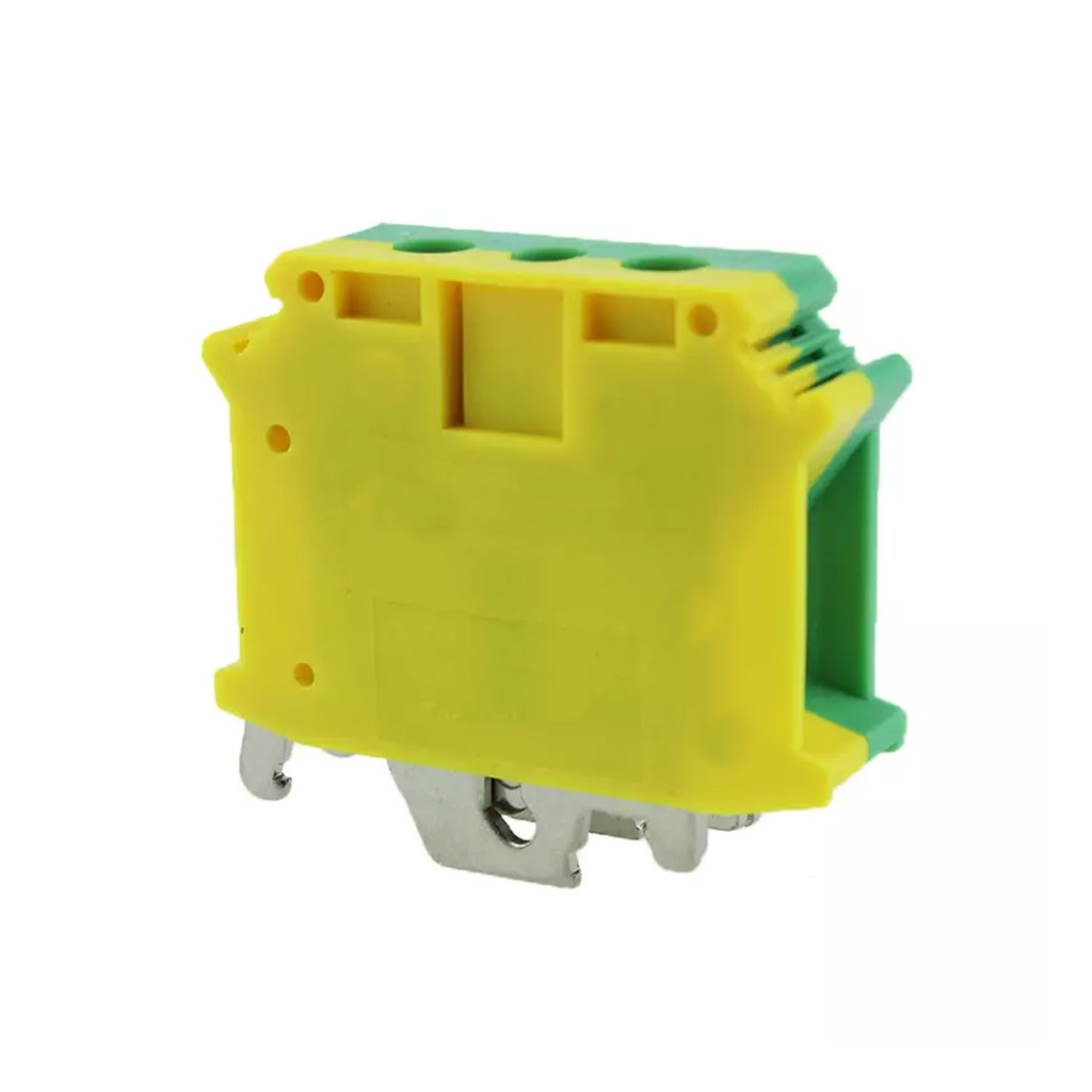 Ground Terminal Block, DIN Rail Mount, 2-Wire, 18-1/0 AWG