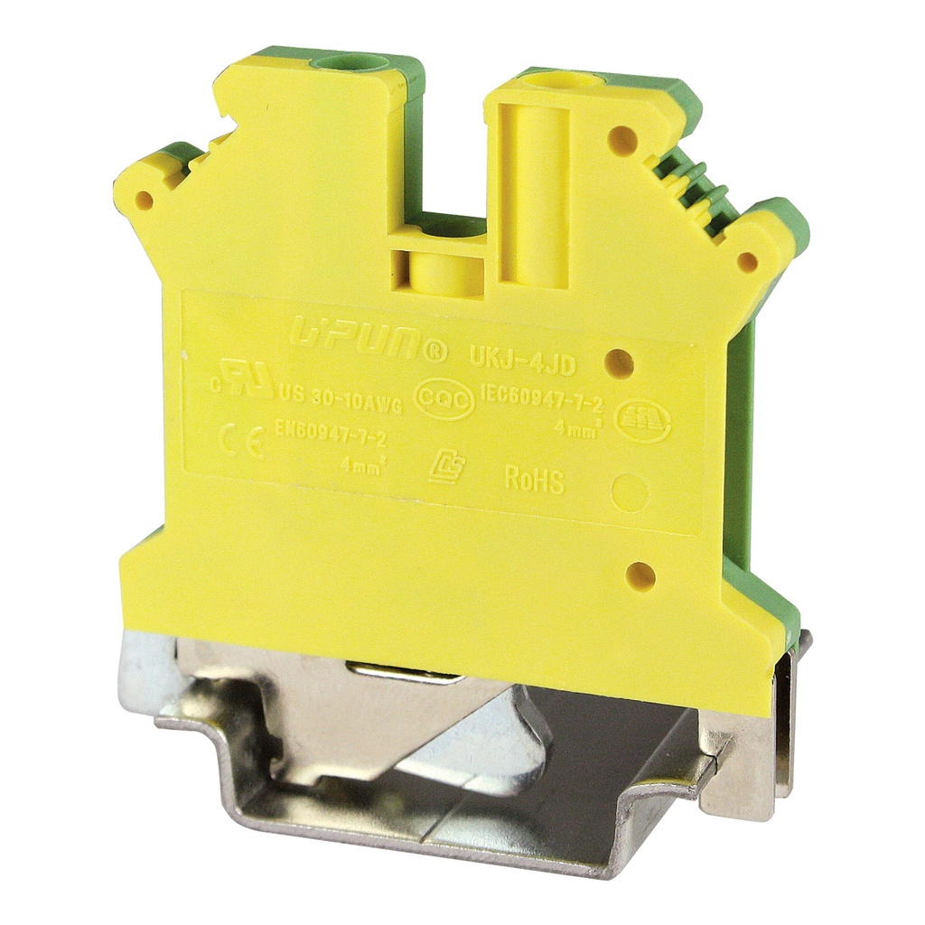 ASIUSLKG5 DIN Rail Ground Terminal Block, Screw Clamp 26-10 AWG, compare to USLKG5