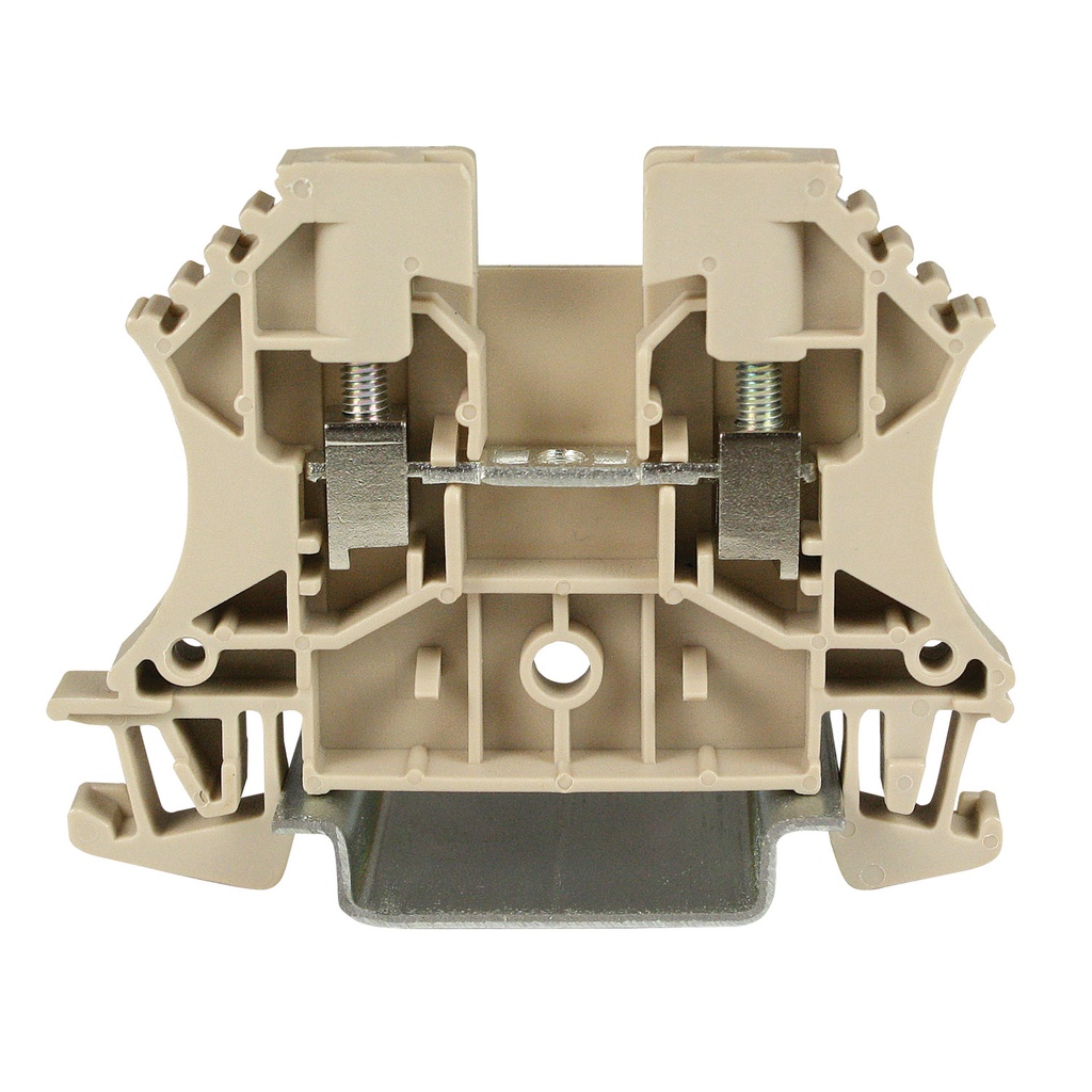 Feed Through Terminal Block, DIN Rail Mount Comparable to WDU4,  35 Amp, 600 Volt, 28-10 AWG, BEIGE