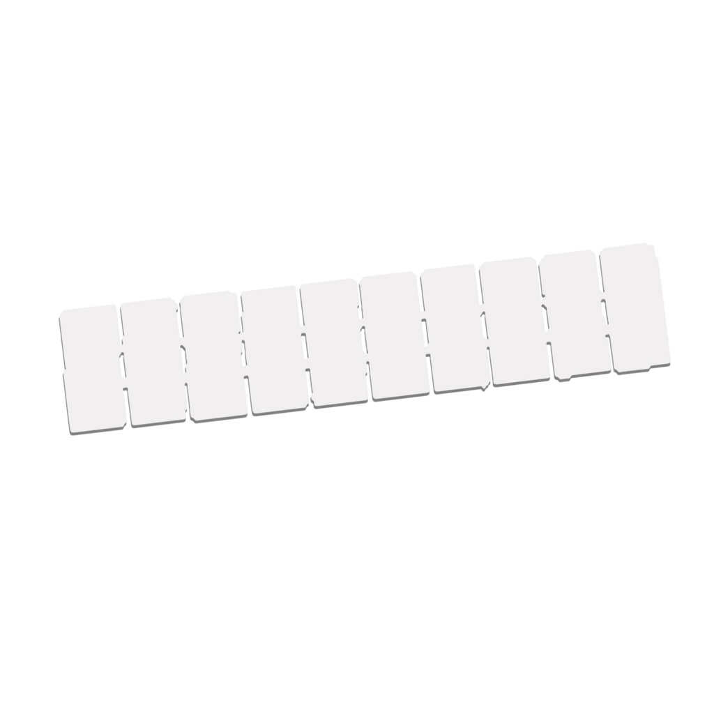 Terminal Block Marker, 6mm Spacing, 1 Strip of 10 Markers, Blank