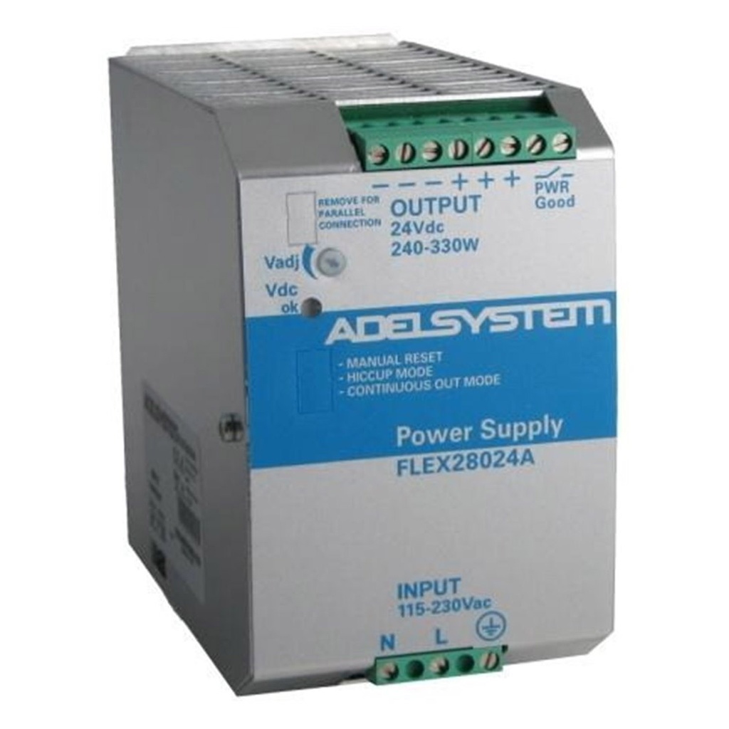 24V DC Power Supply, 14 Amp, 230-500V AC Input, Single or Three Phase, DIN Rail Mounted