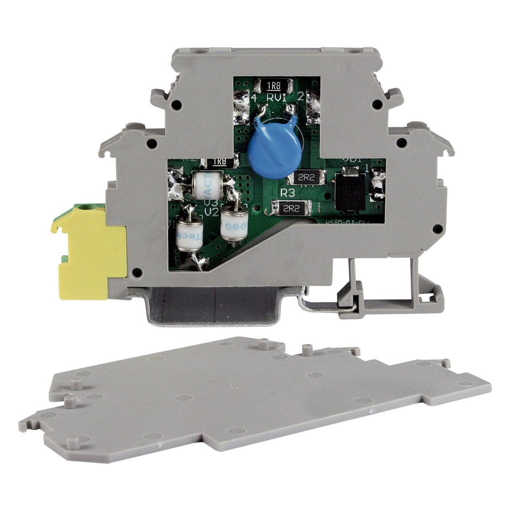 4-20mA or 0-10V, 24V Circuits, Surge Protection Terminal Block, DIN Rail