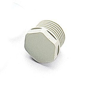 M20 Threaded Blind Entry Bushing, Light Gray