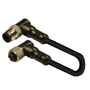 M12 4 Pin Double Ended Cord set, 90 Degree, Female-Male, 3 Meter PVC Unshielded Cable, 250V AC/DC, 4Amp