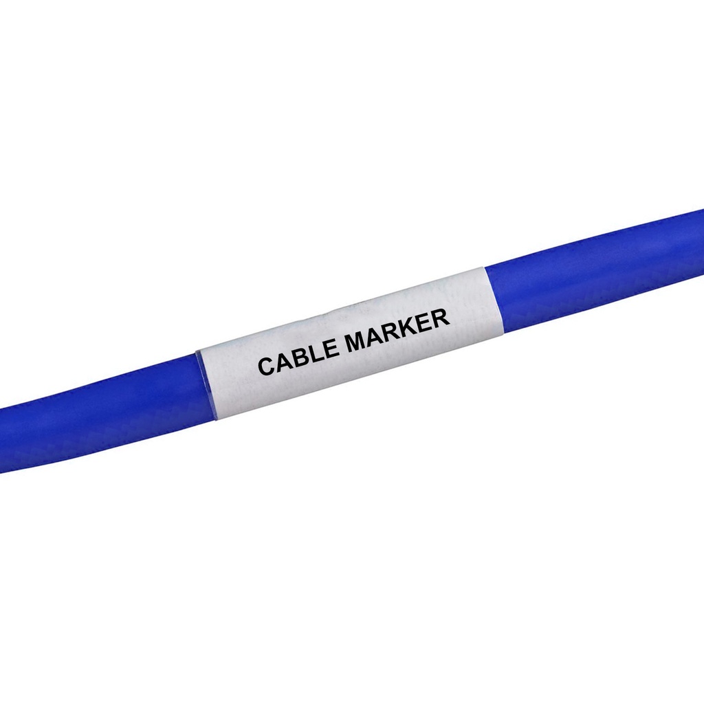 Wraparound Cable Marker, 6-10mm wrapping diameter, 15x23mm printing area, 50mm length, white