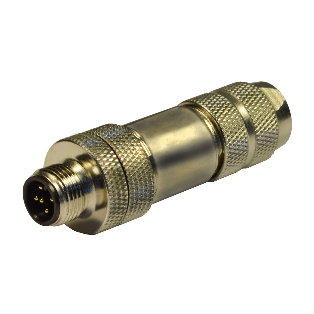 M12 B-Coded Connector, 5 Poles, Male, Field Attachable, Shielded
