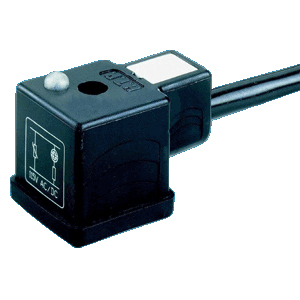 18mm DIN 43650/C, 5M H05Vvf Cable, Varistor+Led, 110-120 Vac/Dc