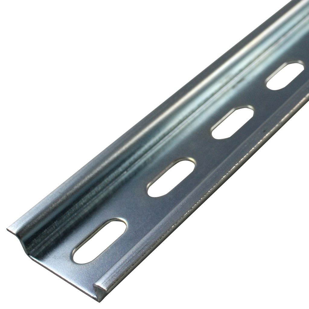 Standard 35mm Wide x 7.5mm Tall x 2000mm Length, Slotted Steel DIN Rail