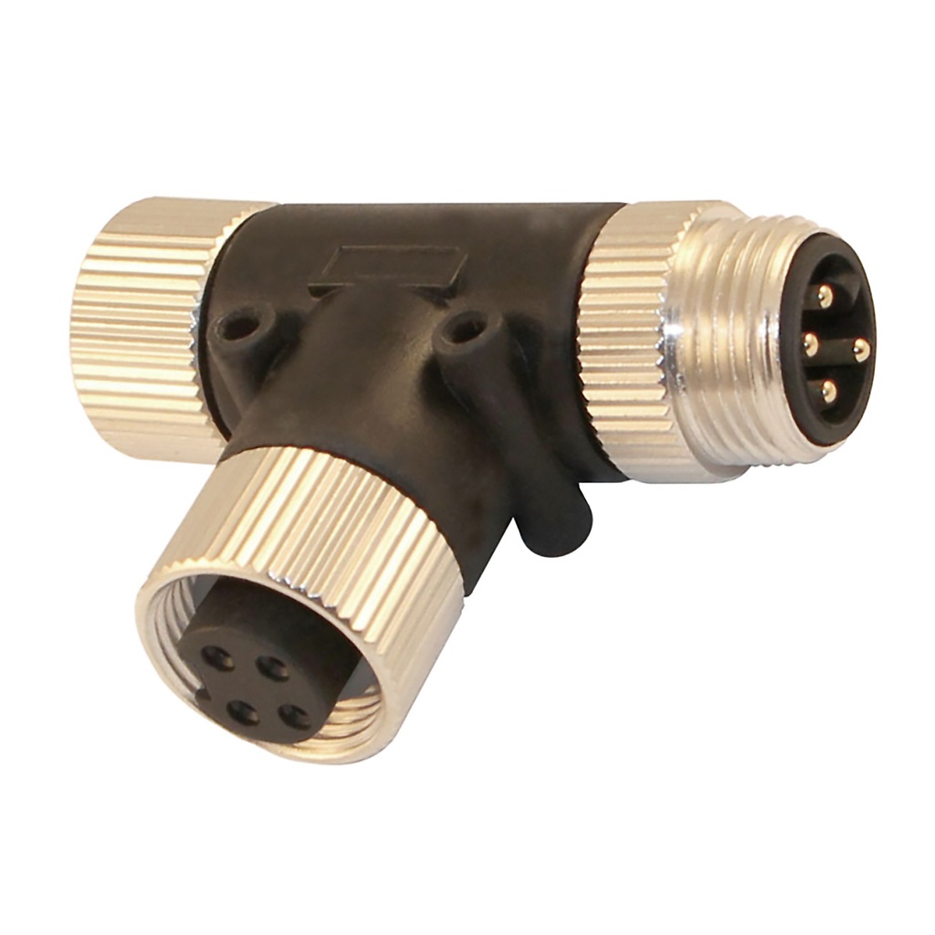 7/8 Mini Connector T Splitter, Female to Male and Female, 3 Pin