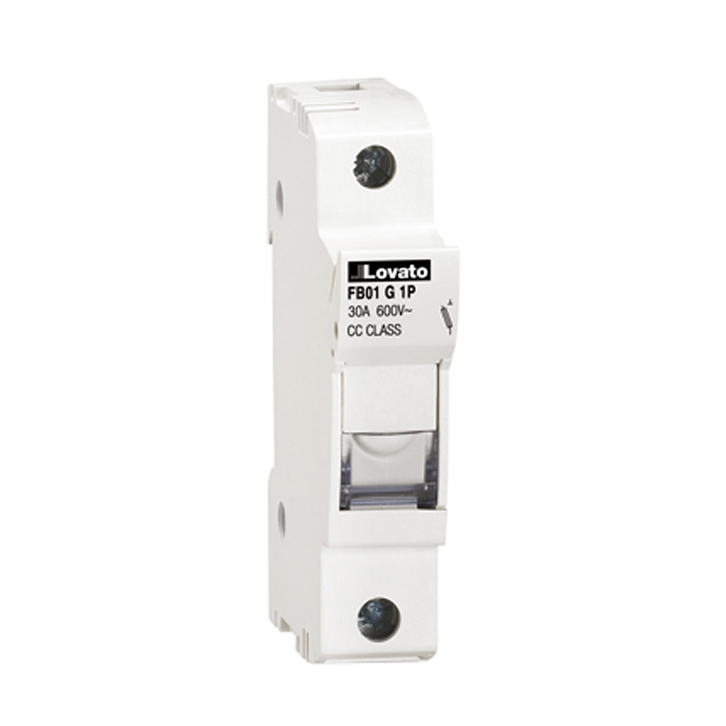 Class CC Fuse Holder, DIN Mount, 1 Pole, 30A, 600V, 18-8AWG