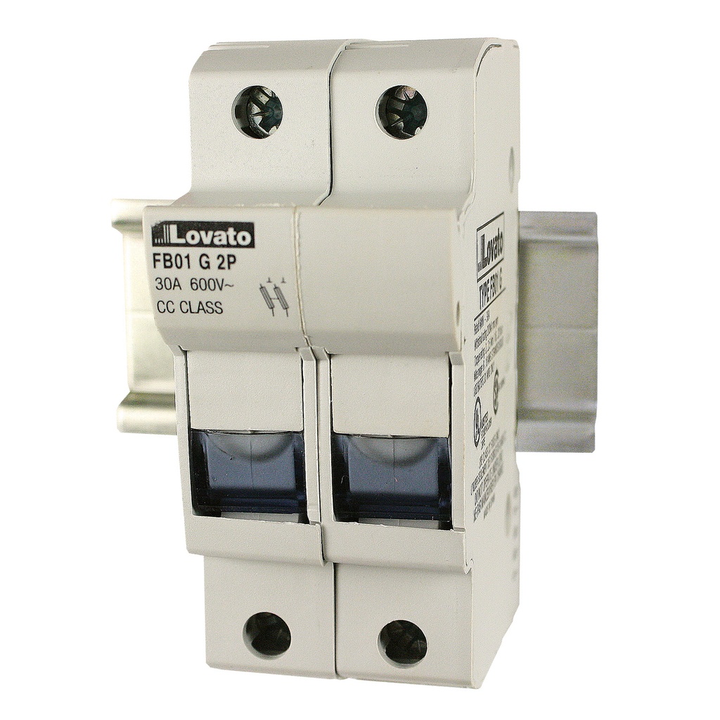 ASI AFB01G2P DIN Rail Fuse Holder | 10x38mm Class CC, 2-Pole, 30A, 600V AC