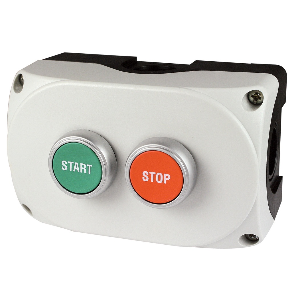 Local Control Station Motor Start Stop Push Buttons, Gray Polycarbonate Housing, Horizontal Mount, GCSP-2H-105