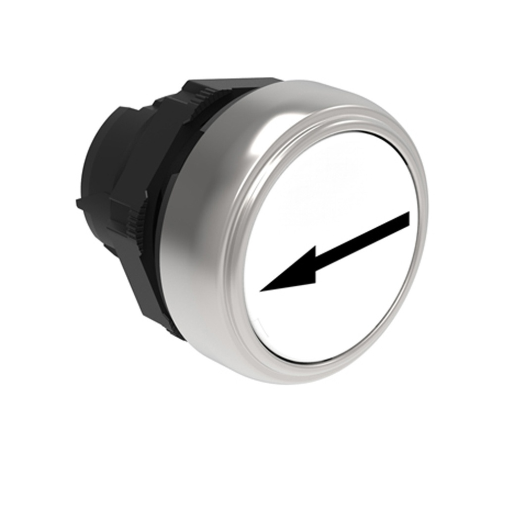 22mm White Momentary Push Button LEFT or RIGHT Indication Arrow, Flush