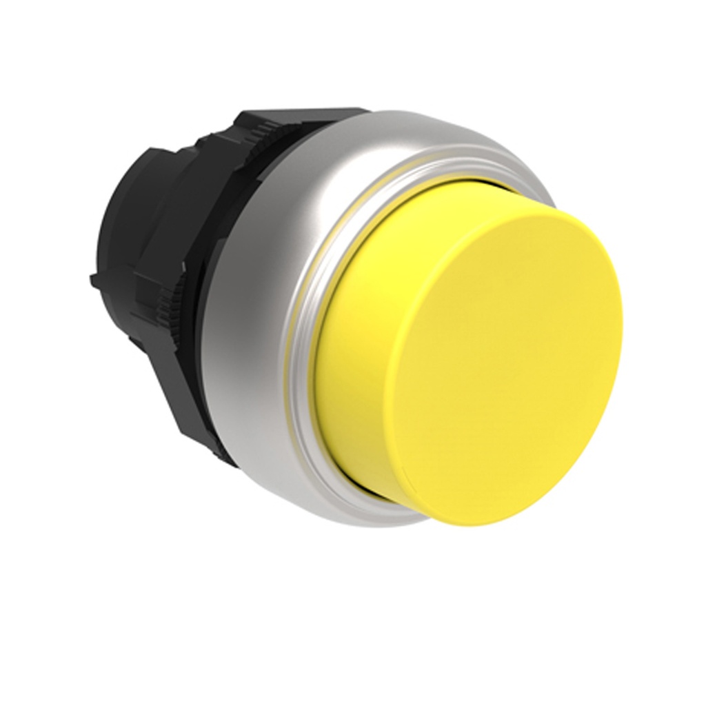 Plastic Push Button, Momentary, Extended, Yellow, 22mm