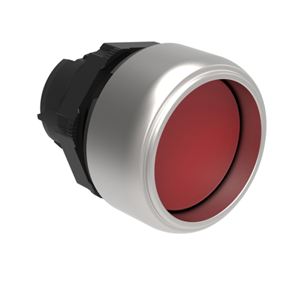 Guarded Push Button with Momentary Return, Red, 22mm