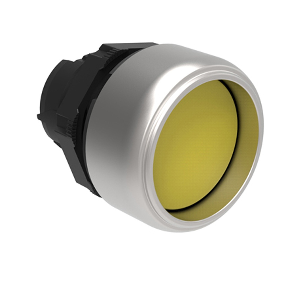 Guarded Push Button with Momentary Return, Yellow, 22mm