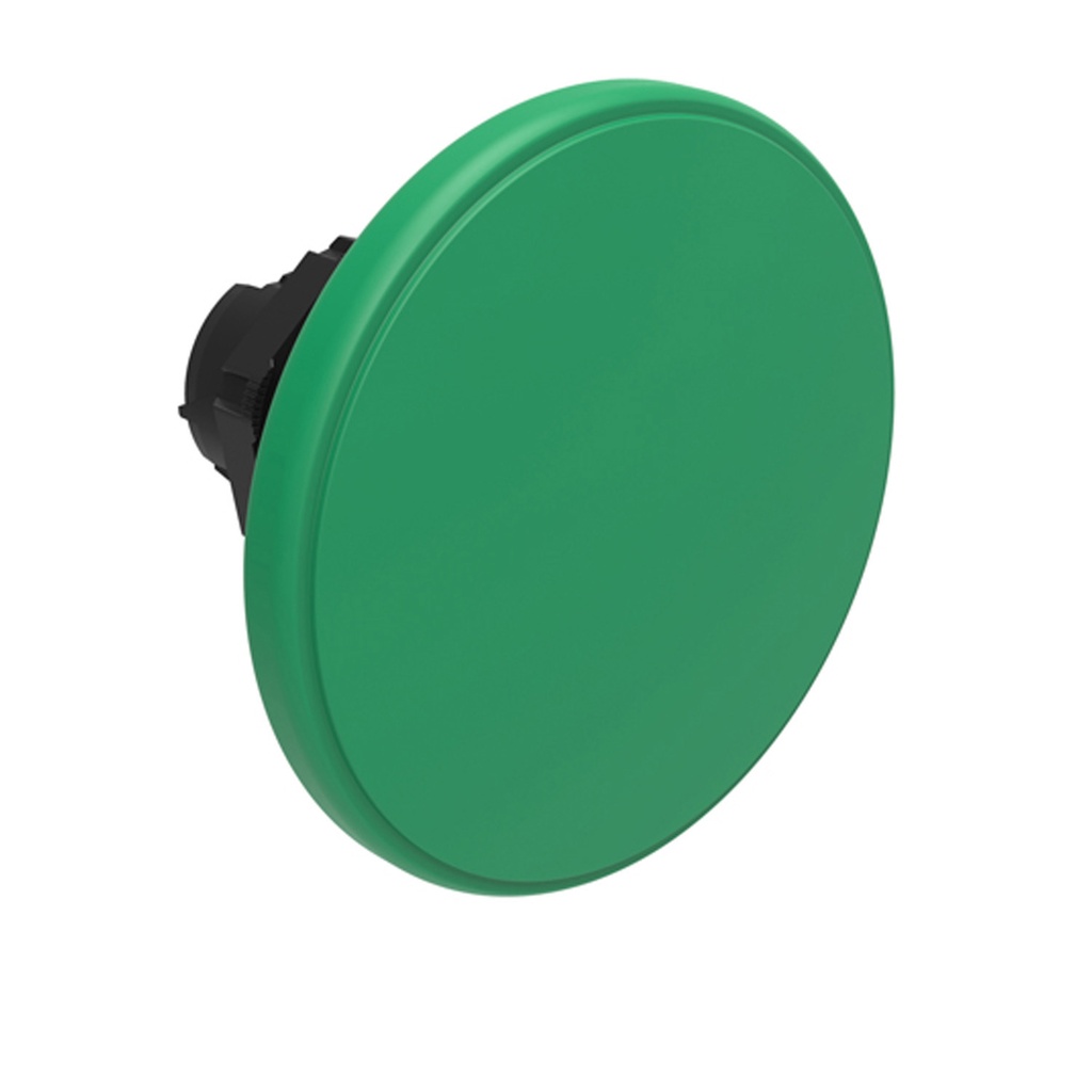 Green Mushroom Head Push Button, Momentary, 60mm Head, 22mm Base