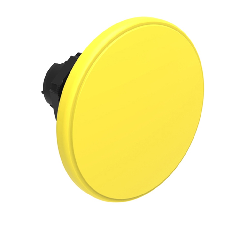 Yellow Plastic Mushroom Push Button, Momentary, 60mm Head, 22mm Base