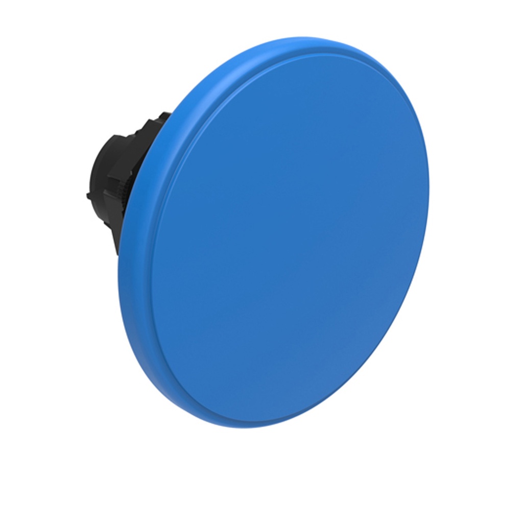Blue Plastic Mushroom Push Button, Momentary, 60mm Head, 22mm Base