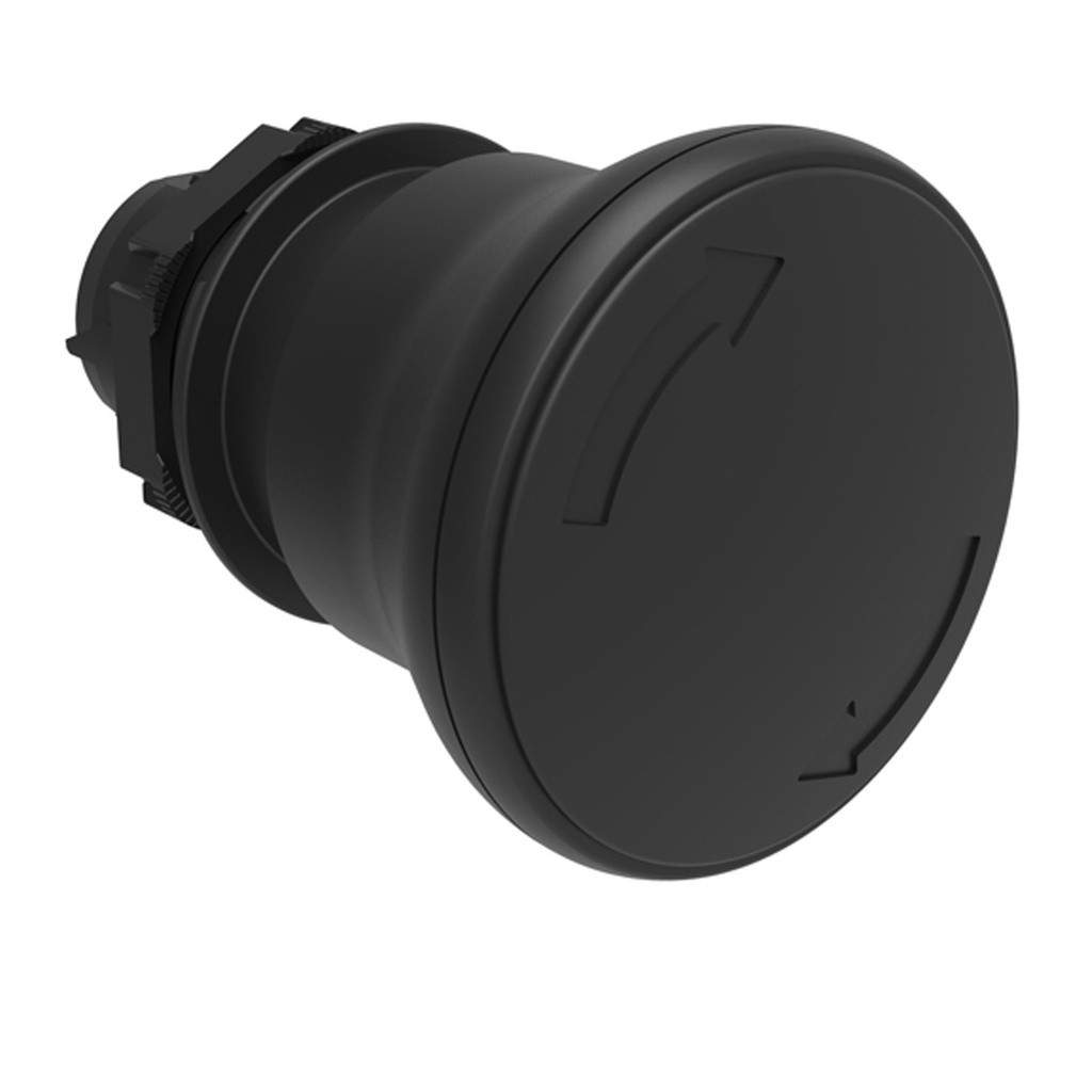 Latched Turn to Release 40mm Plastic Black Mushroom Push Button Switch