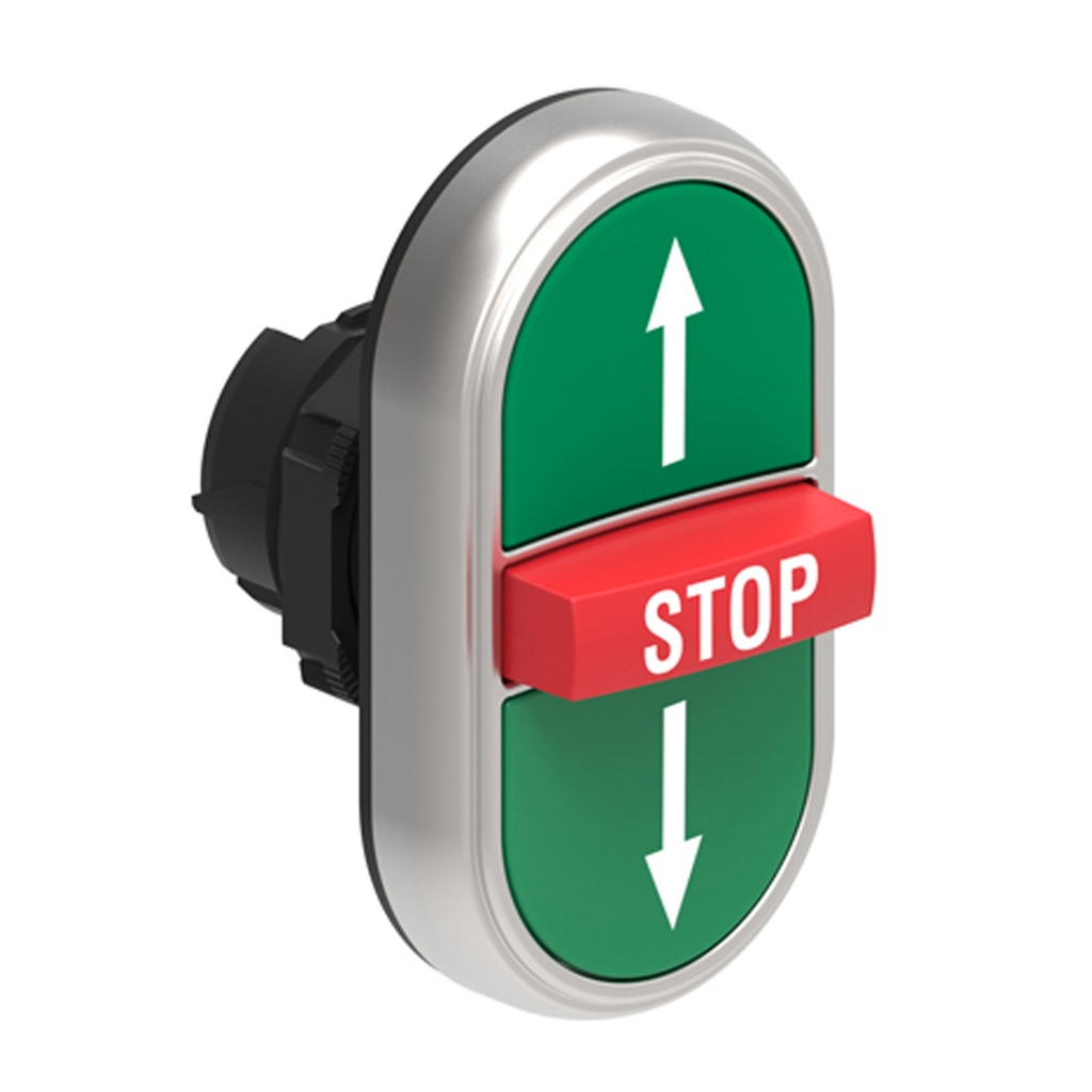 Up Down Stop Switch-w-Arrows-Momentary-22mm-Flush-Green-Red