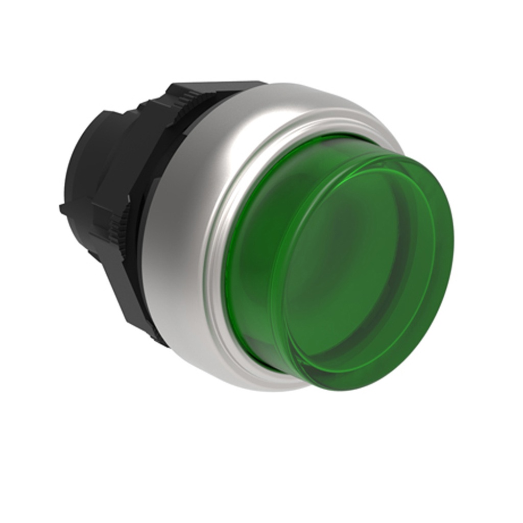 Illuminated Momentary Push Button Switch, Green, Extended, 22mm