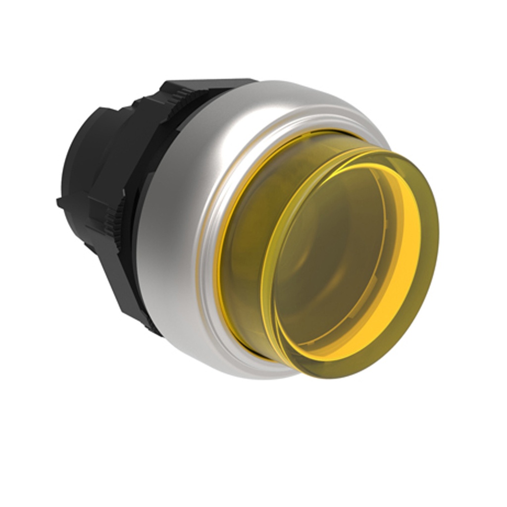 Illuminated Momentary Push Button Switch, Yellow, Extended, 22mm