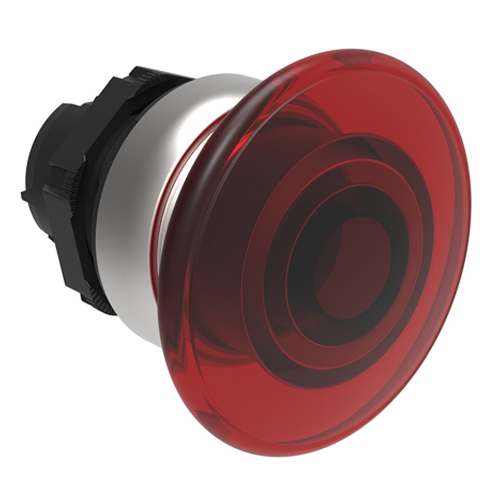 Red Illuminated 40mm Mushroom Push Button, Momentary, 22mm