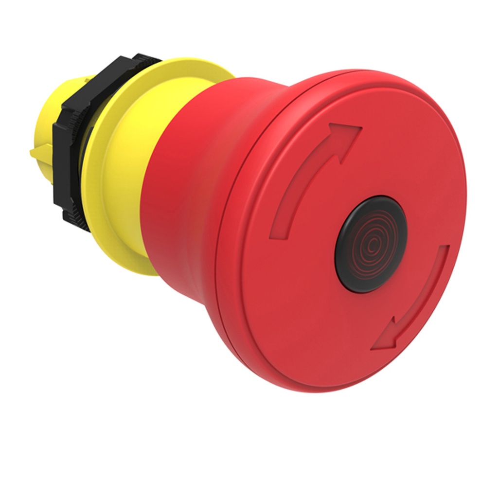 Illuminated Estop Push Button, Latched Turn to Release, 40mm Head