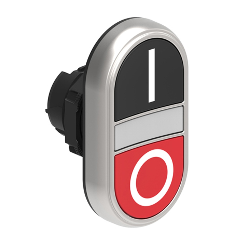 Illuminated ON OFF Switch-Momentary-I/O-Symbols-22mm-Flush-Black-Red