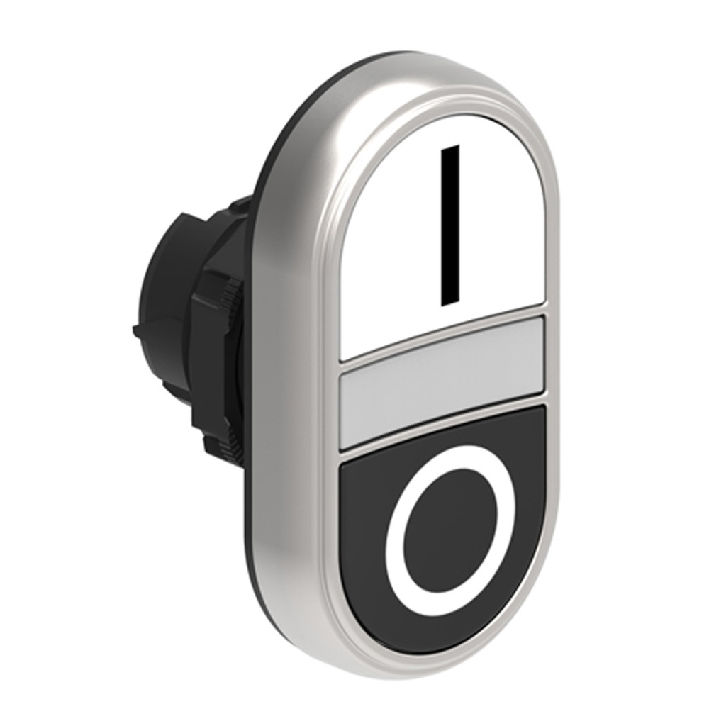 Illuminated ON OFF Switch-Momentary-I/O-Symbols-22mm-Flush-White-Black