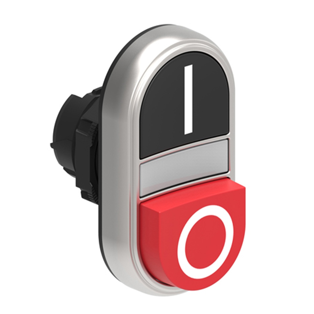 Illuminated ON OFF Switch-Momentary-22mm-Flush-Black-Red-I/O-Symbols