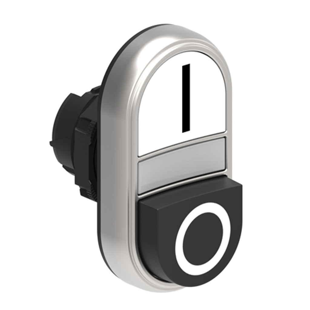 Illuminated ON OFF Switch-Momentary-22mm-Flush-White-Black-I/O Symbols