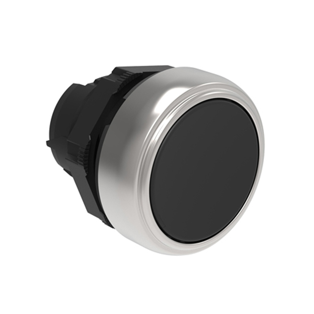 Push On-Push Off Button Switch, Flush, Black, 22mm