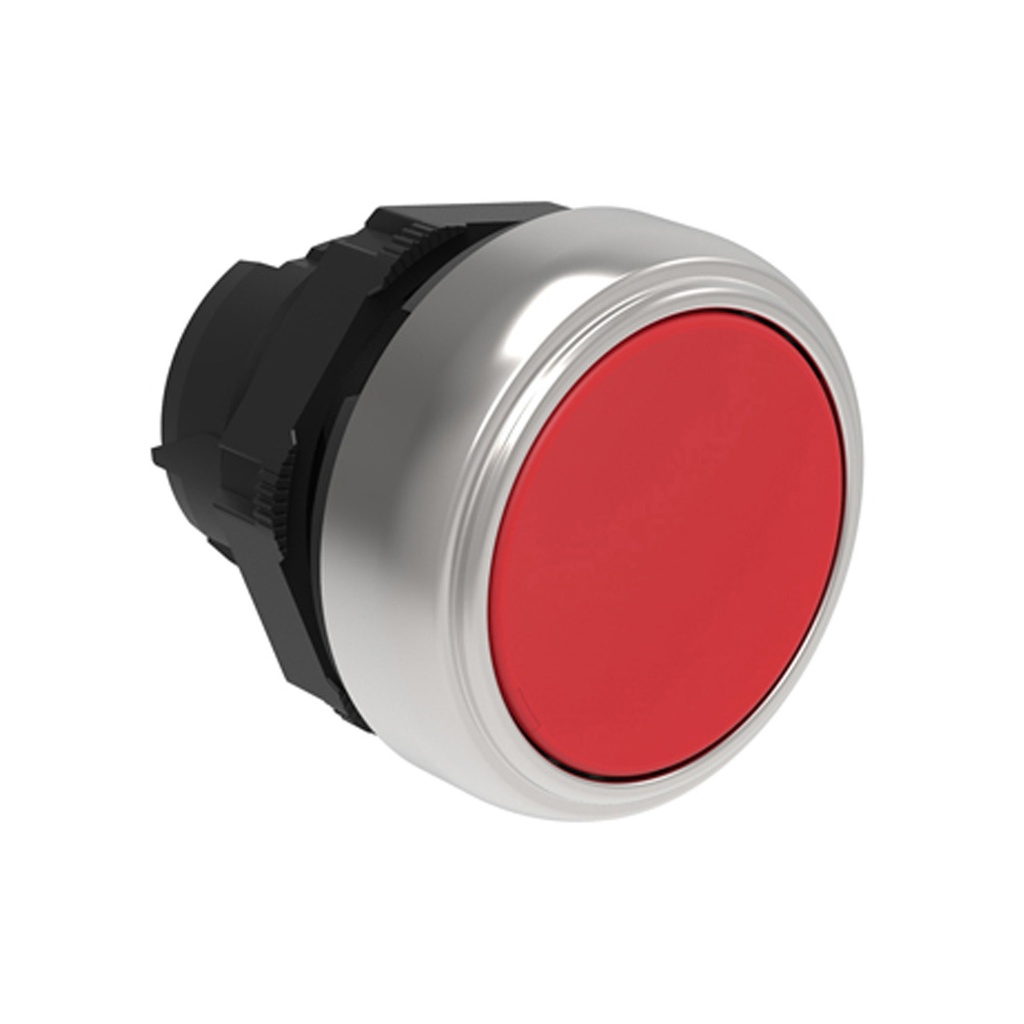 Push On-Push Off Button Switch, Flush, Red, 22mm
