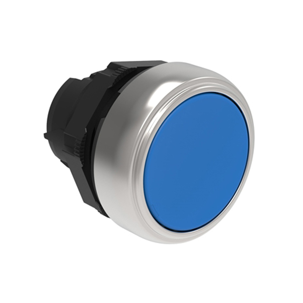 Push On-Push Off Button Switch, Flush, Blue, 22mm