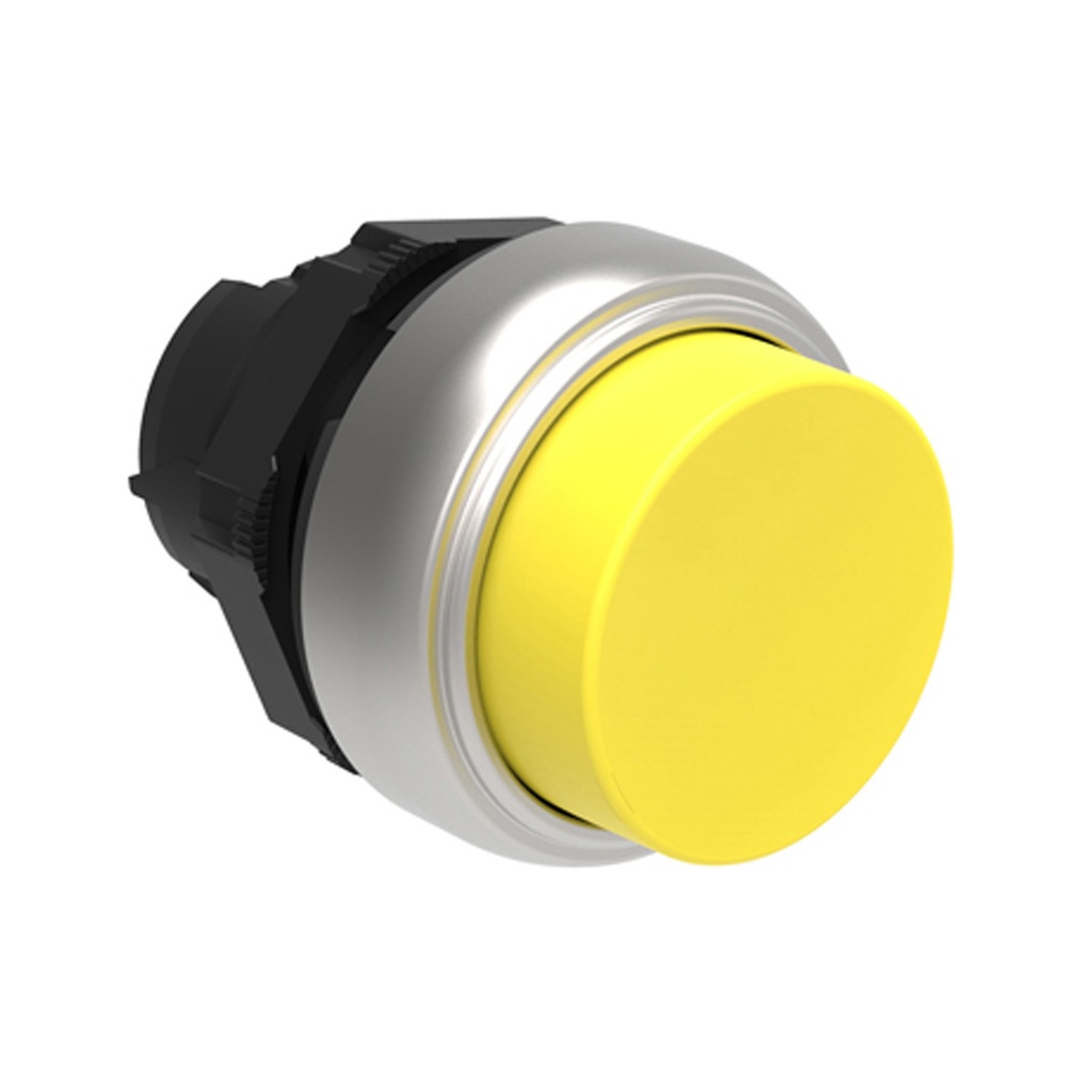 Push On-Push Off Button Switch, Extended, Yellow, 22mm