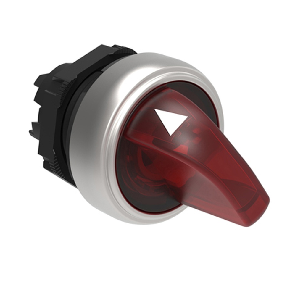 Illuminated Selector Switch,  2 Position, Red, Maintained, 22mm