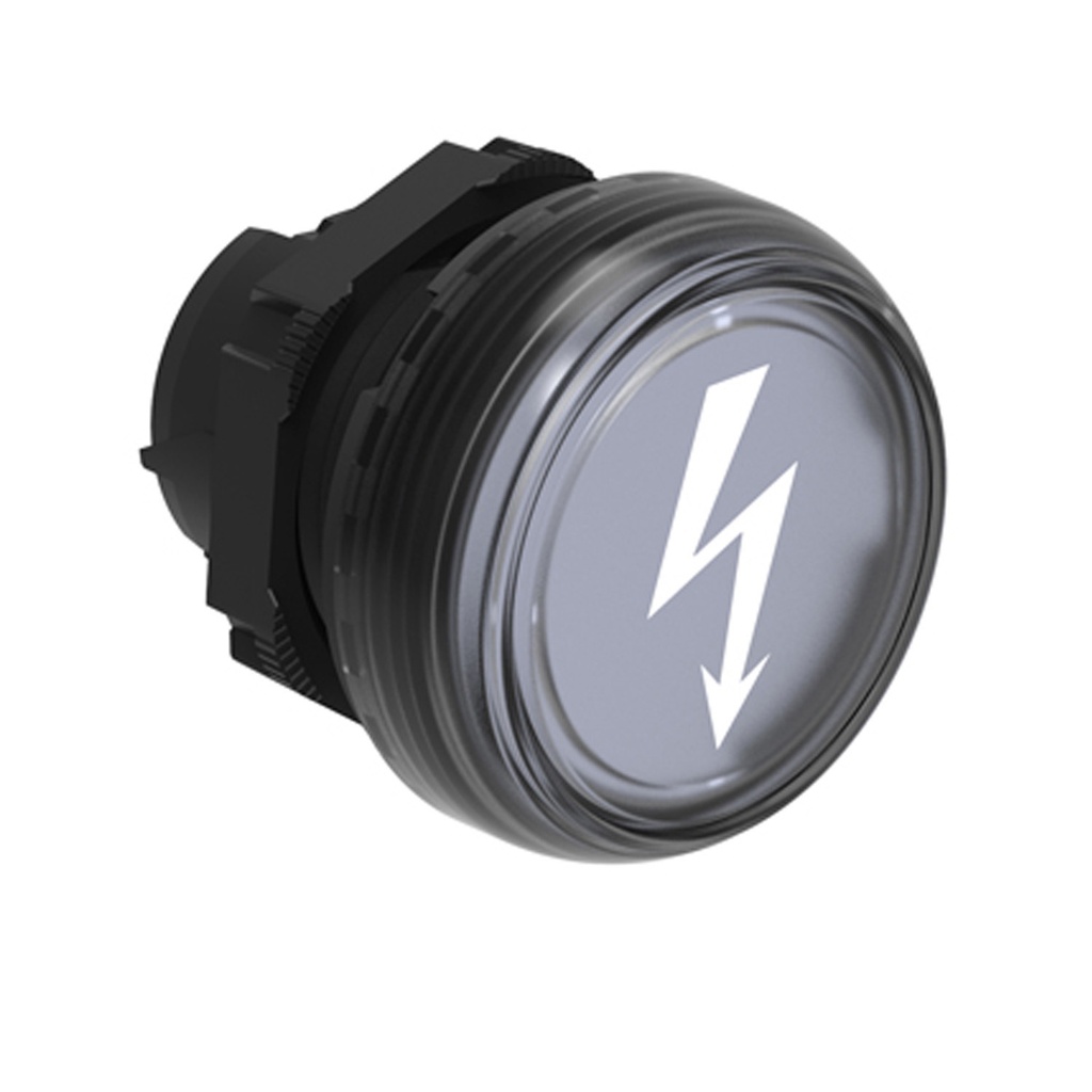 Clear Indicator LED Light Head voltage symbol for 22mm LED Indicator