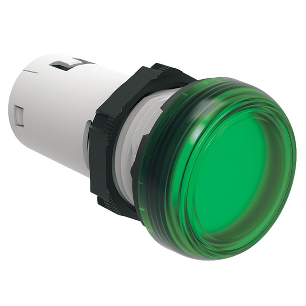 110v LED Indicator Light, Green, 22mm, UL, LPMLE3