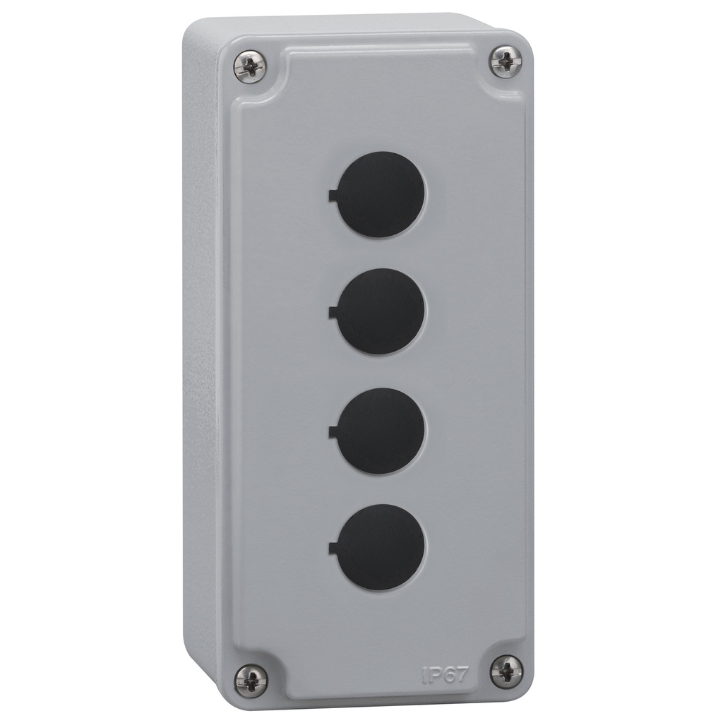 Metal Control Station Enclosure, 4 Holes, 22mm, IP67, 4X, Waterproof